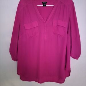 Torrid Vibrant Pink Harper Blouse